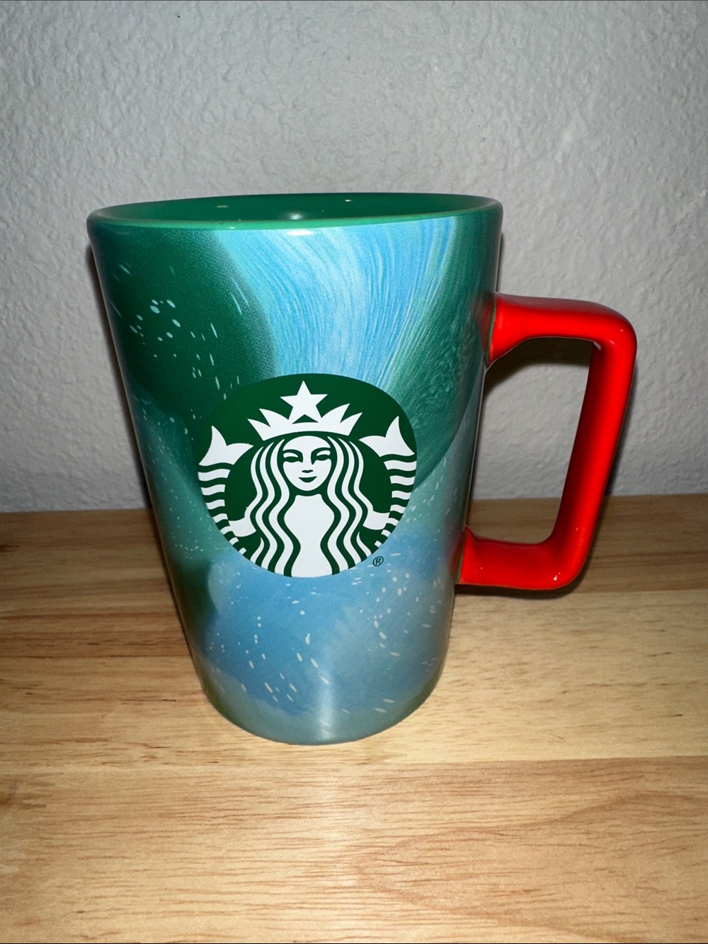 Starbucks 2024 Holiday Green Blue Marbled Coffee Mug 13oz